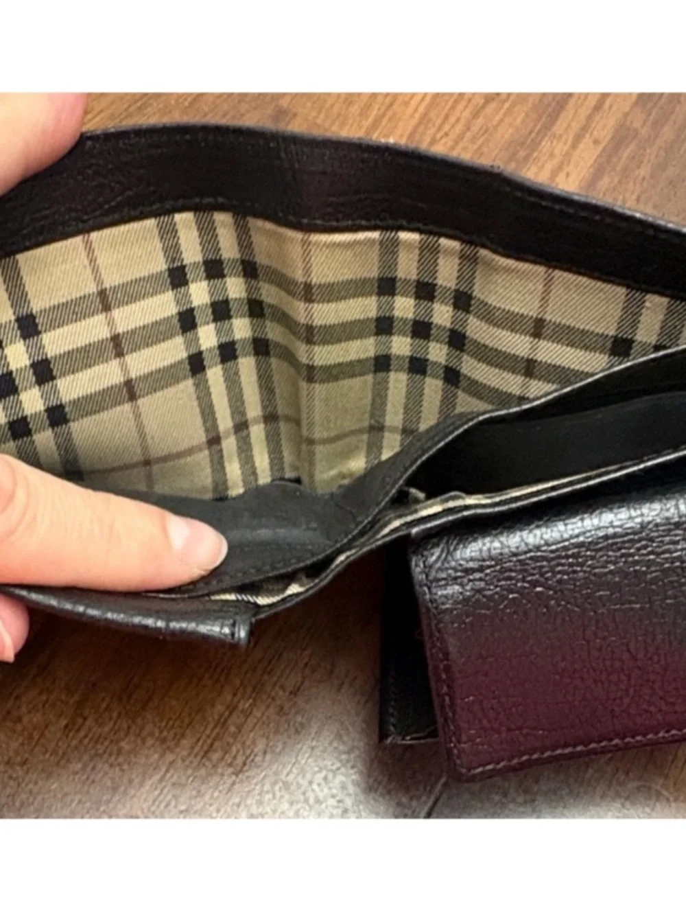 Burberry Black Calfskin Bifold Novacheck Wallet